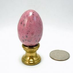 Lamp Finial Rose Pink Natural Stone Egg