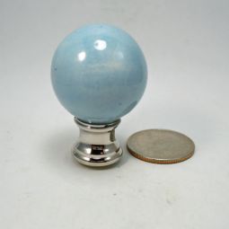 Lamp Finial Blue Ceramic Ball