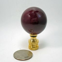 Lamp Finial Deep Wine Ceramic Ball