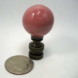 Lamp Finial Mauve Deep Rose Ceramic Ball