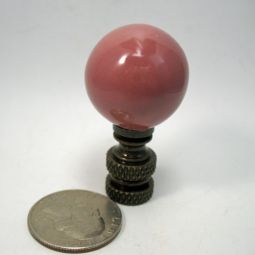 Lamp Finial Large Rose Pink Mauve Ceramic Ball