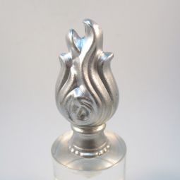 Lamp Finial  Silver Painted Flame