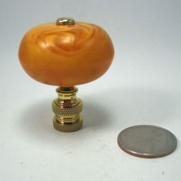 Lamp Finial Amber Compound Flat Circle