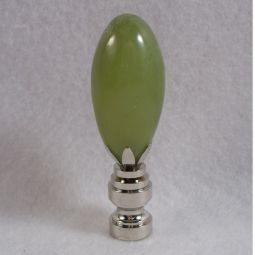 Lamp Finial: Green Jade Oval