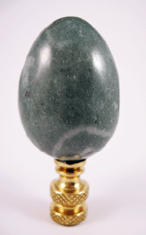 Finial; Large Heavy Green  Marble Egg. 2 5/8" overall