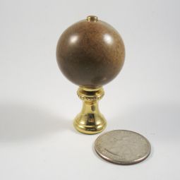 Lamp Finial Brown Stone Ball