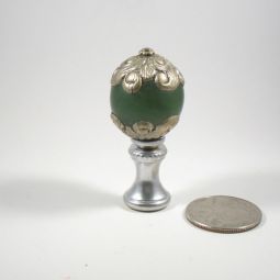 Lamp Finial Dark Green and Silver Ball