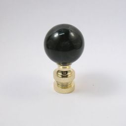 Lamp Finial: Small Black Glass Ball
