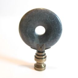 Lamp Finial Black Stone Donut