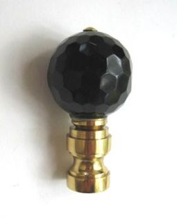 Lamp Finial:  Med. Black Ball Finial. 2" tall overall