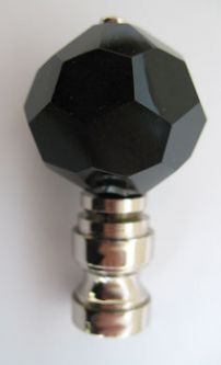 Lamp Finial:  Black Faceted Acrylic Ball 2" tall