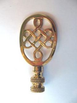 Lamp Finial:Polished Brass Life Knot 3 inches overall