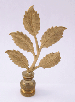 Finial: Brass Leaf Cluster.  3 1/4" overall