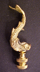 Polished Brass Dolphin 3 inch finial