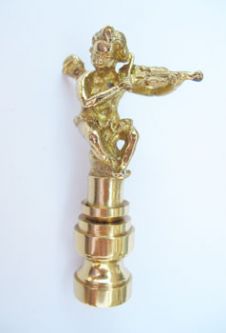 Brass Angel with Violin. 2 5/8" tall overall