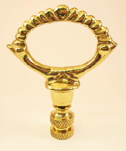Finial:   Brass Oval Loop.  2  7/8" overall
