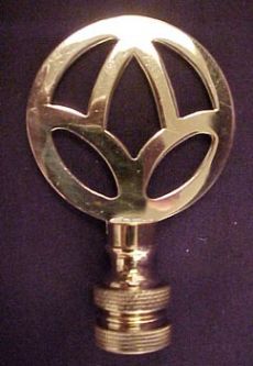 Small Brass Peace Symbol 2 1/2 inch finial.