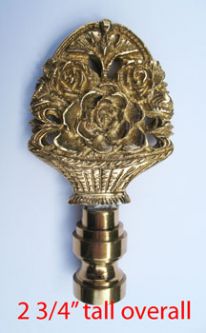 Lamp Finial: Basket of Flowers.2 3/4" overall