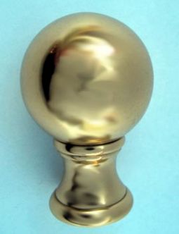 Lamp Finial: Brushed Brass Ball  3/8 thread 1 1/2"  tall