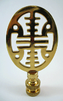 Finial:  Asian Symbol.  3" overall