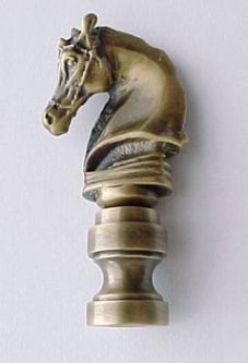 Antiqued Brass Horse Head 2 1/2 inch tall finial