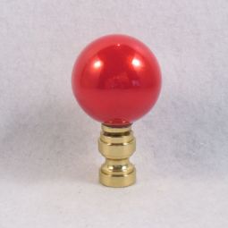 Lamp Finial:  Very Red Sphere Bright Glossy Ball