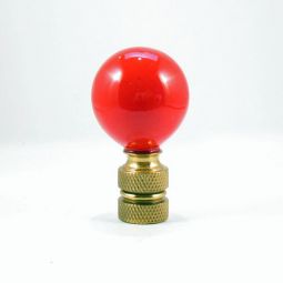 Lamp Finial:  Small Bright Red Ceramic Ball