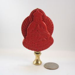 Lamp Finial Red Asian Cinnabar Priest