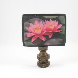 Finial:  Deep  Pink Water Lily  2 1/4" overall