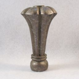 Finial:  Silver Leaf Resin Knob.  3 1/4" overall