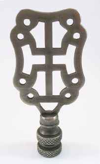 Finial:  Pewter Asian Symbol.  3" overall