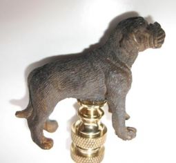 Lamp Finial: Dk Brown Dog.  2 tall overall