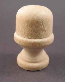 Finial:  Unfinished Wooden Knob. 1 1/2" overall