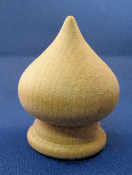 Finial: Natural Unfinished Knob. 2 1/8" overall