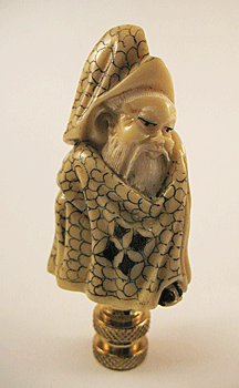 Finial:  Faux Ivory Priest.  3" overall