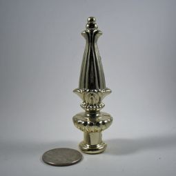 Lamp Finial  Brite Gilt 3/8  1/8ip Thread Tall Spire