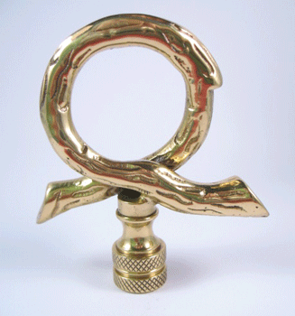 Fancy Tower Antique Brass Lamp Finial Topper w/Brass 1/8"IP-1/4"-27 Harp Adapter 