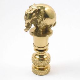 Finial: Brass Baby Elephant .  2 1/8" overall
