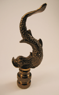 Finial:  Classic Dolphin. 3" overall
