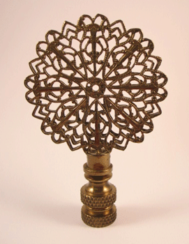 Finial:  Fancy Filigree Disk. 3" overall
