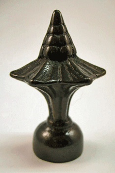 Finial:  Antiqued Pagoda Knob. 2" overall