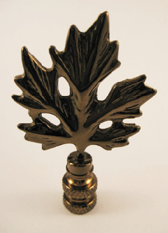 Finial:  Antiqued Brass Maple Leaf.  3"  overall