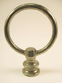 Finial:  Pewter Finish Ring. 2 1/2" overall