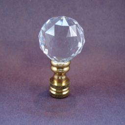 Lamp Finial Clear Acrylic Faceted Ball