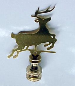 Brass Weathervane Deer Lamp Finial 2 2/3 inches tall