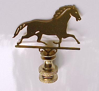 Brass Weathervane Horse Lamp Finial  2 1/4 inches tall