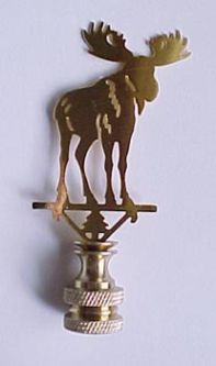 Brass Weathervane Moose Lamp Finial 3 inches tall