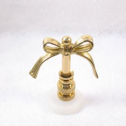 Lamp Finial Small Brass Bow Ribbon