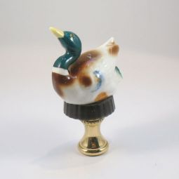 Lamp Finial:  Ceramic  Mallard Duck
