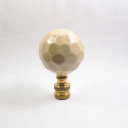Lamp Finial:  Large Tan/Beige Ceramic Ball